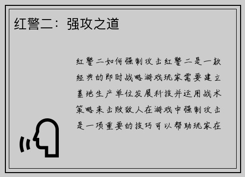 红警二：强攻之道