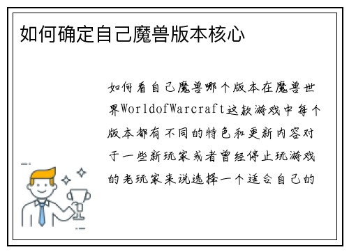 如何确定自己魔兽版本核心